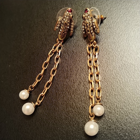 Jewelry | Rocket Ship With Pearl Chain Dangle Earrings | Poshmark